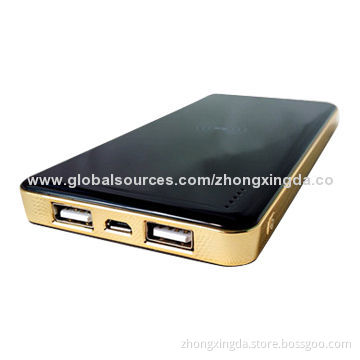 5W QI standard wireless mobile phone charger with power bank, 2 way USB